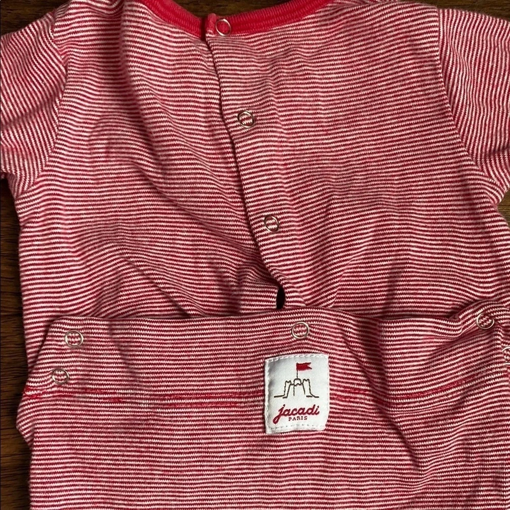 Jacadi Red and White Footies One Piece
